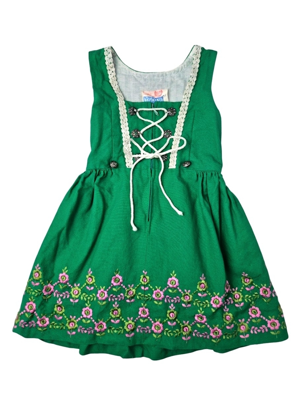 Vintage Austrian Dirndl Dress 4T Isola  Cottagecore Heidi Folk Dress 70s 80s